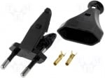 Щепсел ZN-11/BK Конектор: захранващ AC прав плосък щепсел на кабел черен 2,5A